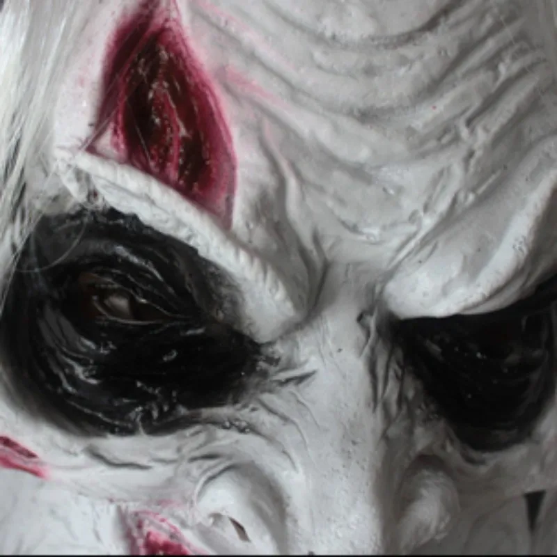 Pennywise Хэллоуин косплей улыбающийся ужас маска для призраков белые волосы мягкая Rotocast маска для усиления Хэллоуина атмосферу