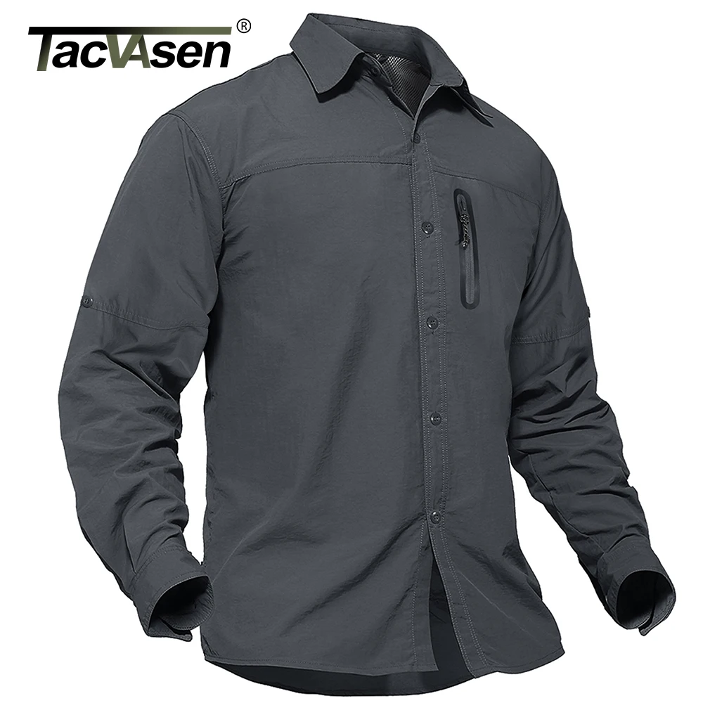 Tacvasen Summer Cargo Work Shirts Men 