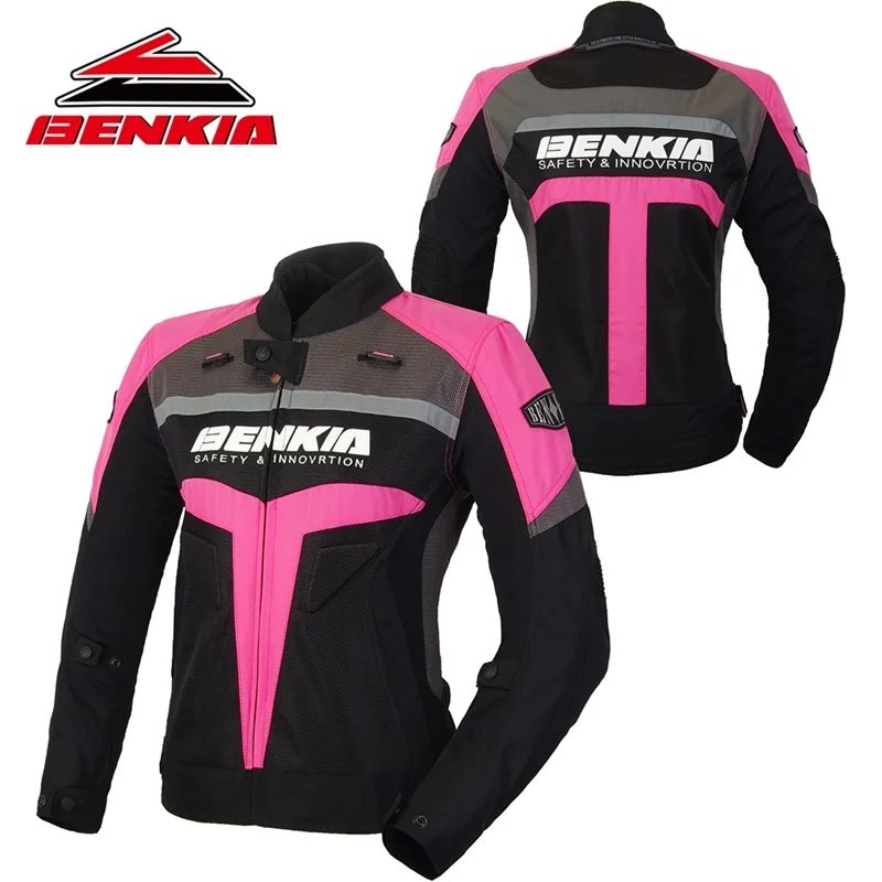 

BENKIA Motorcycle Jcaket Racing Clothes Spring and Autumn Mesh Breathable Riding Anti Wrestling Clothes Womens Motorbike Jacket
