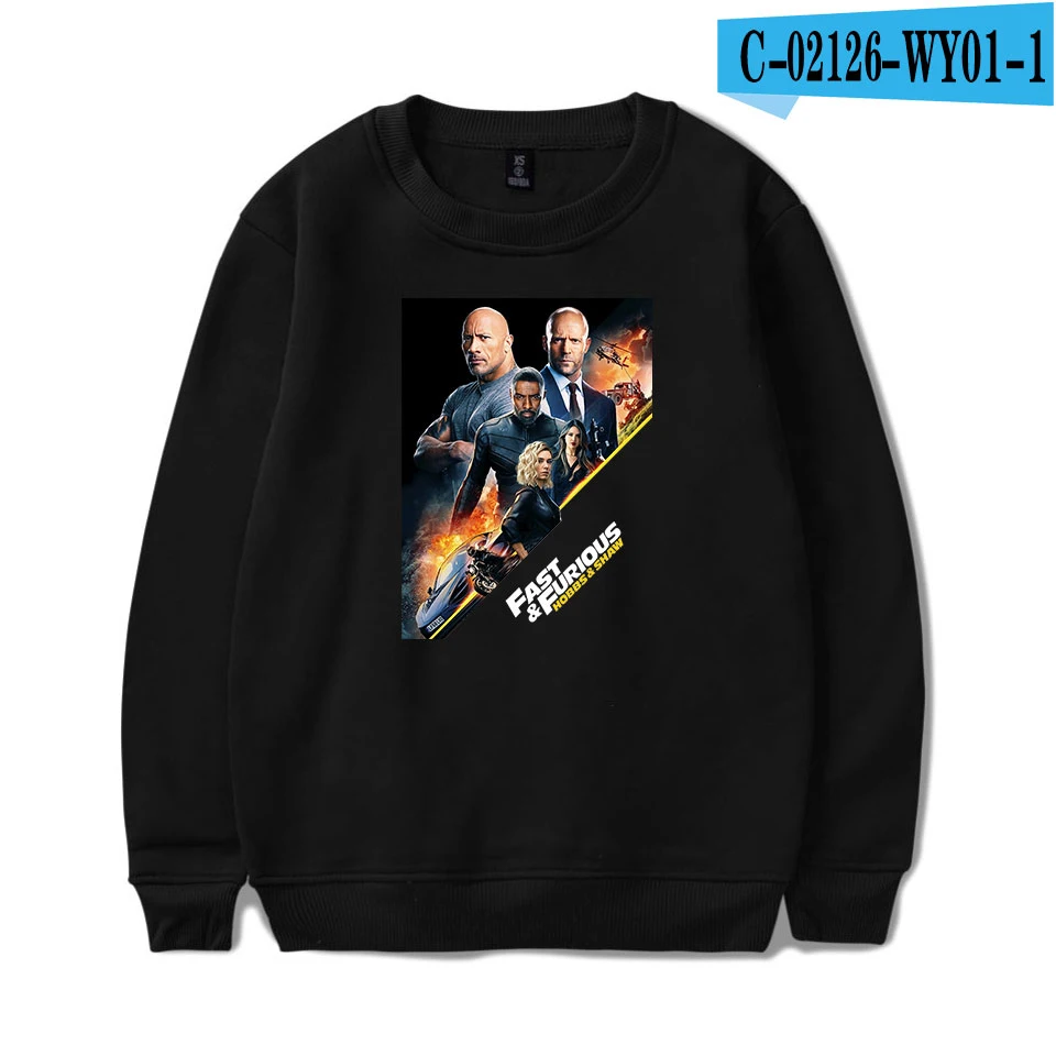 Hobbs and Shaw Дуэйн Джонсон Джейсон стэтэм новая толстовка с круглым вырезом и принтом Харадзюку с круглым воротником Мужская/Женская толстовка - Цвет: picture color
