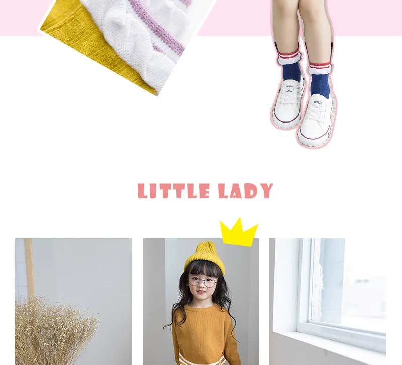 Autumn And Winter New Products Sweet Princess Style Girls Socks Simple Lace-up Crew Socks BABY'S Socks