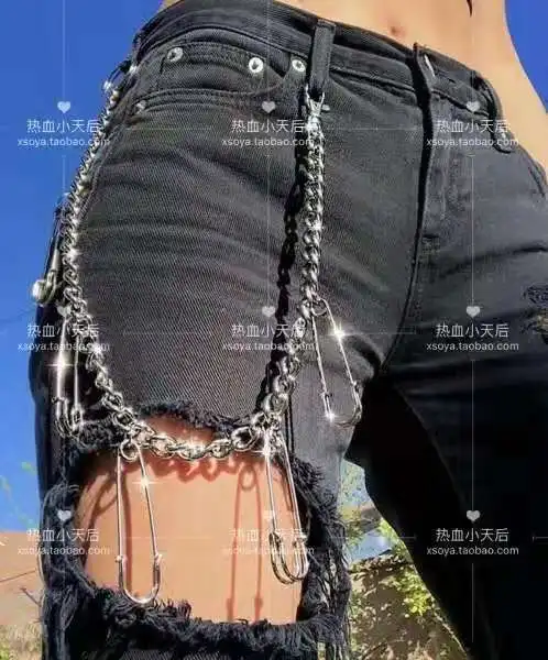 

Pin string Chain Wind Male and female with waist chain Pants chain