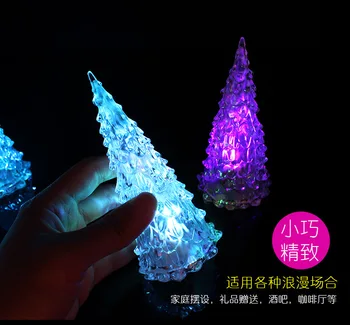 

Acrylic Christmas Tree Children's Light-emitting Toys LED Seven-color Crystal Flash Night Light Christmas Gifts Hot Selling