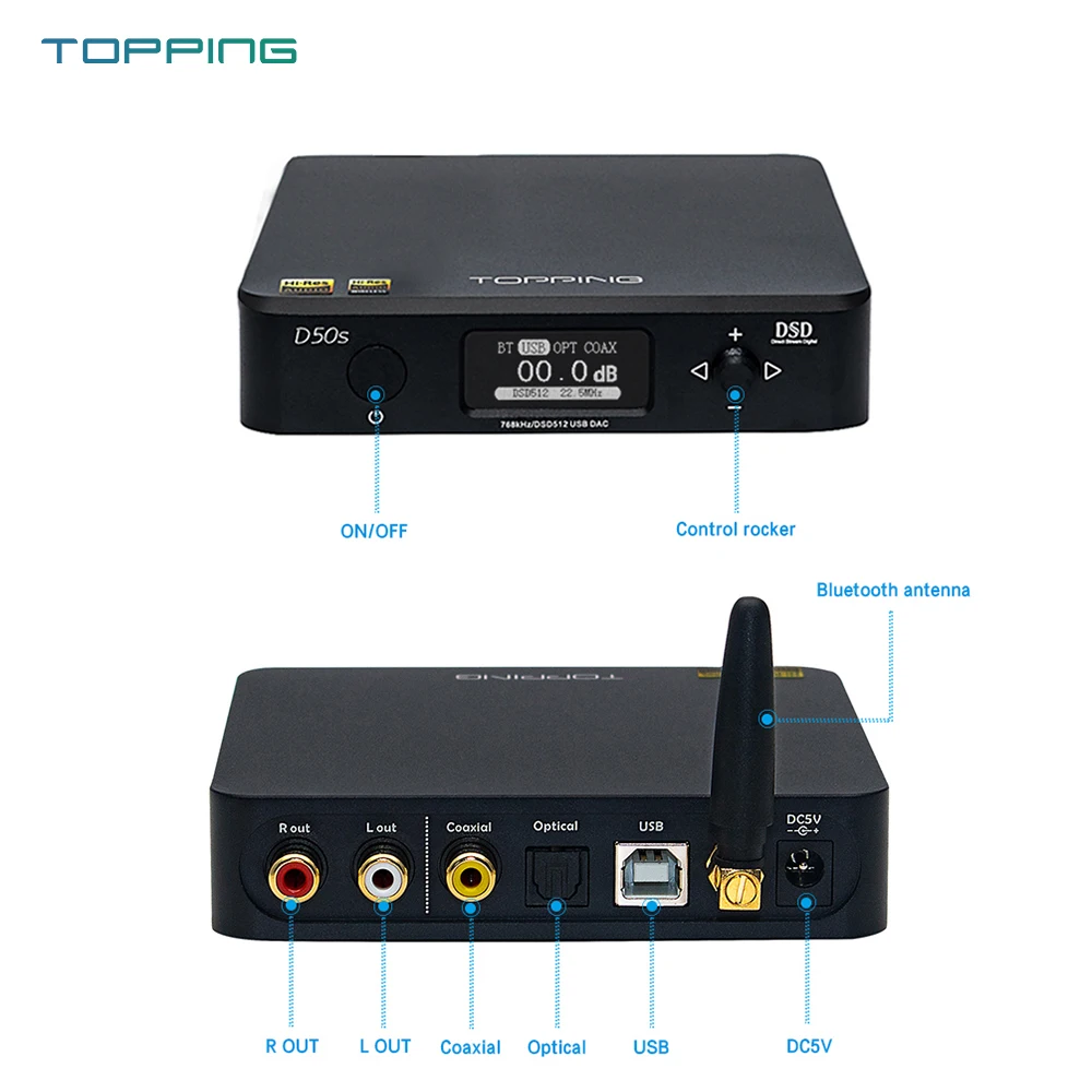 Топпинг D50s Bluetooth DAC+ Топпинг P50 Линейный источник питания