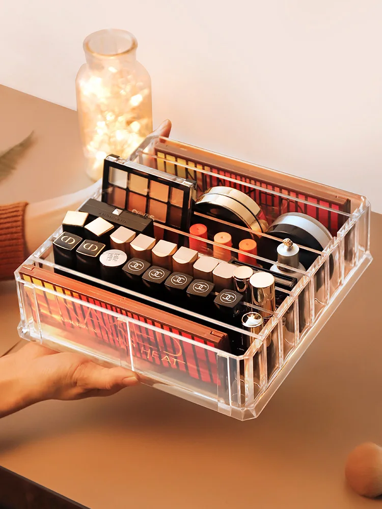 

PS Plastic Makeup Organizer CC Cream Storage Box Clarity Cosmetic Makeup Holder Vanity Cabinet Powder Display Shelf