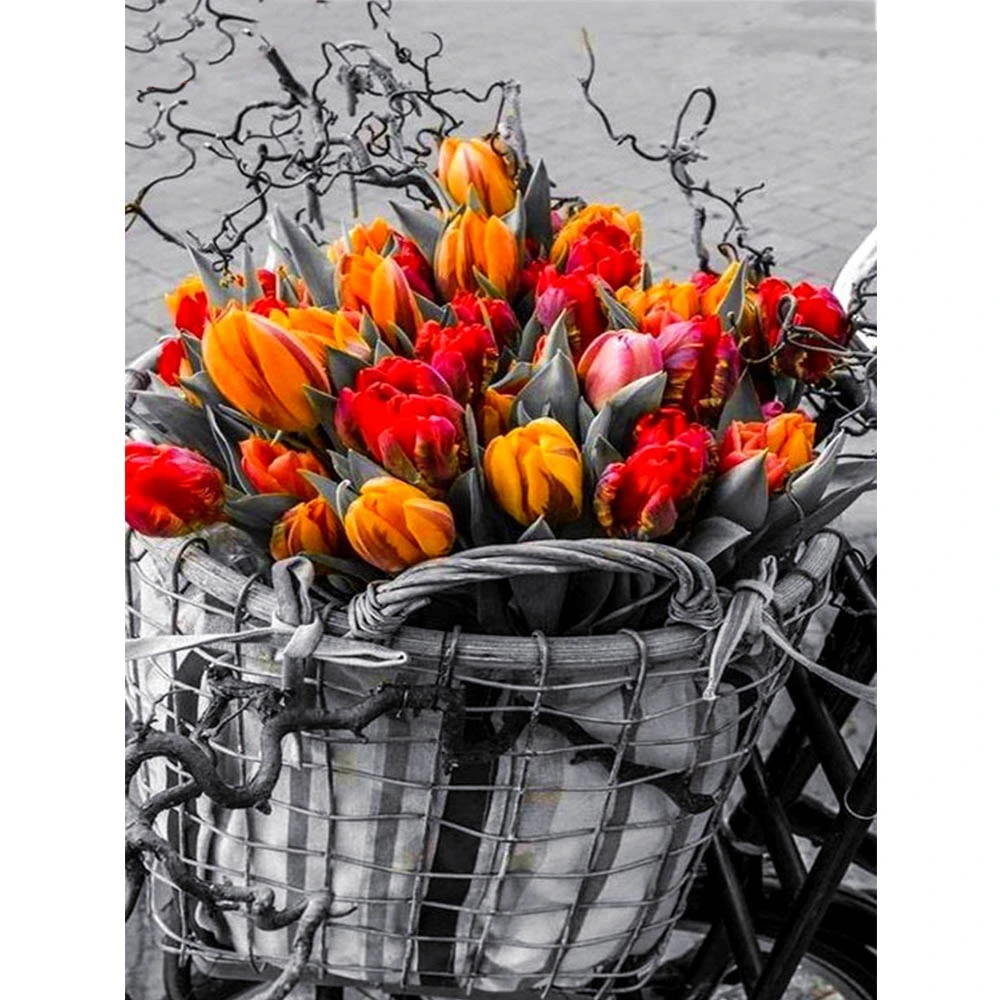 Scenery Pattern 5d Diamond Painting Flower Diamond Embroidery Scenery Cross Stitch Full Rhinestone Mosaic Tulips Home Decor Gift Diamond Painting Cross Stitch Aliexpress