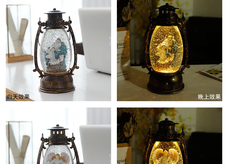WDL-1736 Oval Lantern Christmas Tree Decoration Christmas Ornament Christmas Decorations LED Night Light