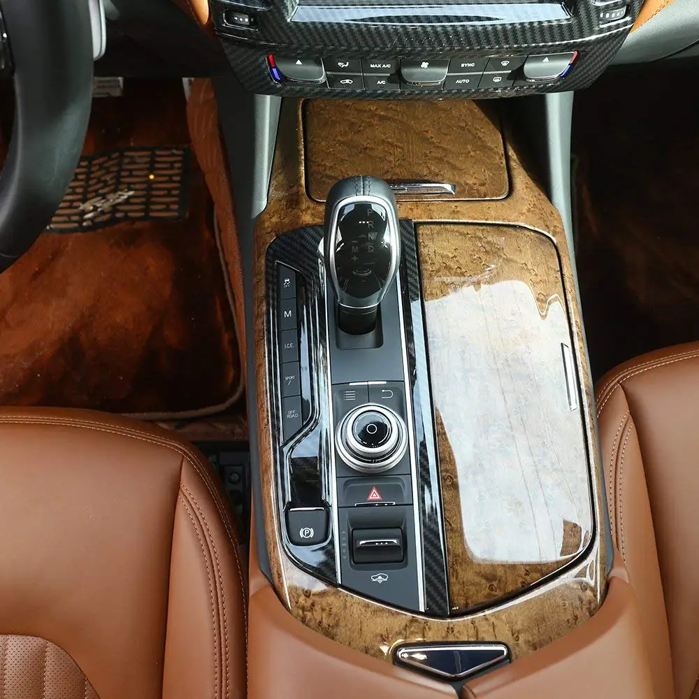 ABS пластик углеродного волокна шестерни сдвижной Каркас Крышка отделка для Maserati Levante для левостороннего водителя