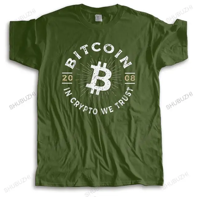 Vintage Bitcoin In Crypto We Trust Tshirts Men Short Sleeves Casual T Shirt Cool Blockchain BTC T-shirt Pure Cotton Tee Appare 1