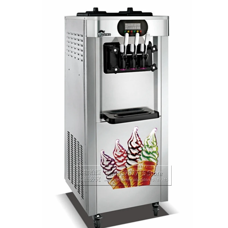 2020 Hot Selling Stainless Steel Ice Cream Maker Yogurt Gelato Vending Machine 3 Flavor Commercial Soft Serve Ice Cream Machine