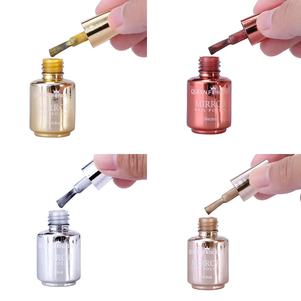 4 Pcs Fashion Mirror Nail Polish Set Quick-drying Environmental Protection Lasting Unpeelable Nail Polish Makeup Decoration#LR2