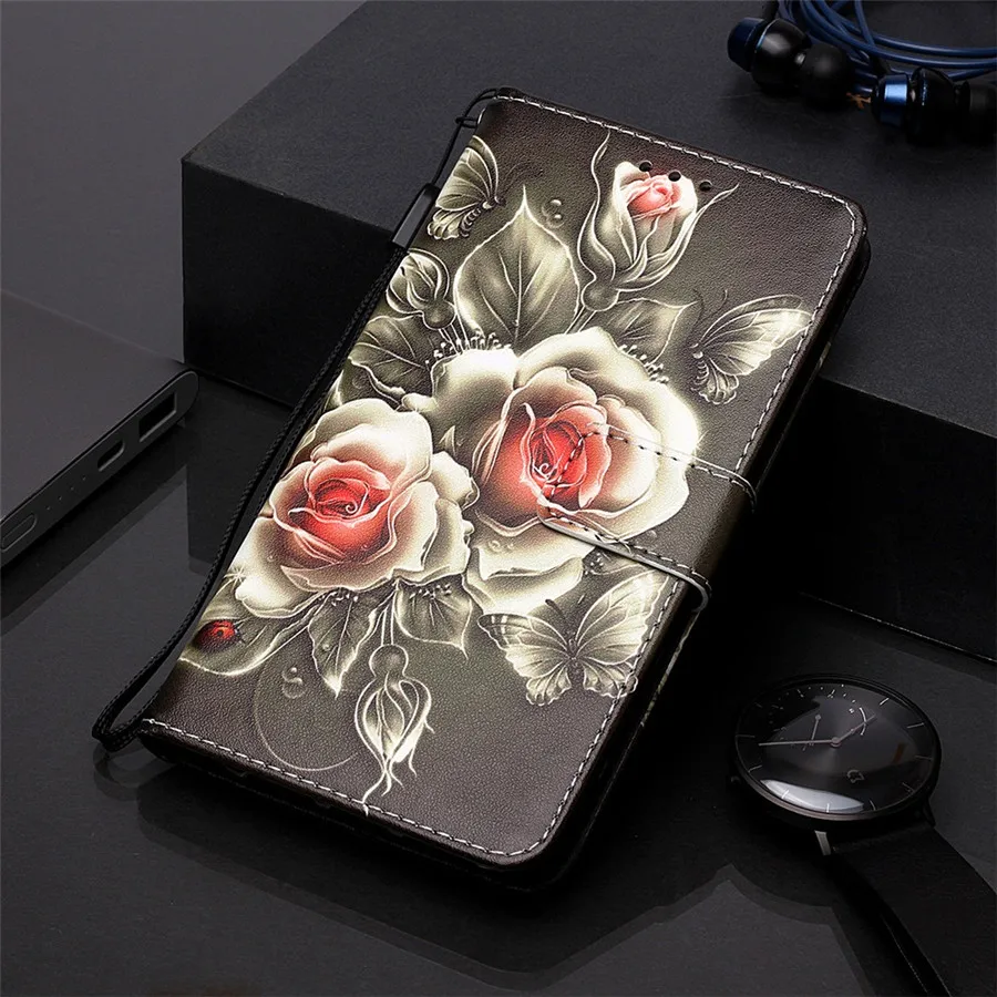 Милый кожаный чехол для телефона с рисунком из мультфильма для Xiao mi Red mi Note 7 8T 8 Pro K20 mi 9T Pro 7A Colorf откидная крышка