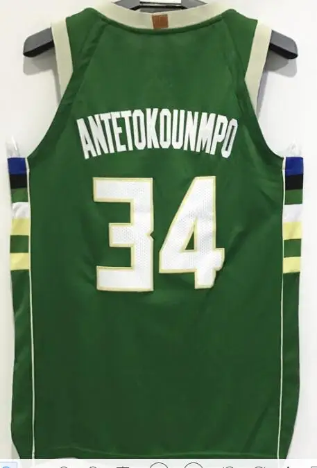 34 Giannis Antetokounmpo jersey 6 Eric Bledsoe JERSEY city jersey Ретро 34 Ray Allen JERSEY - Цвет: New