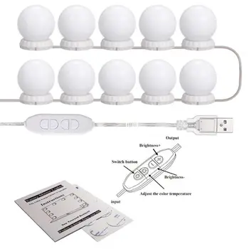 

LED Vanity Mirror Lights Kit with Dimmable Light Bulbs, Lighting Fixture Strip for Makeup Vanity Table Set in Dressing Room