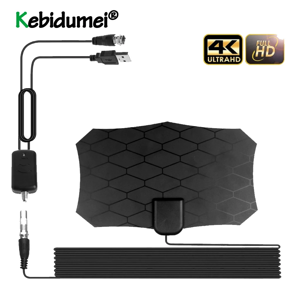 

Antenna Amplifier 80 Miles Antenna Digital TV 28DB 1080P HDTV Signal Booster For DVB-T2 Indoor Grid Satellite TV Aerial