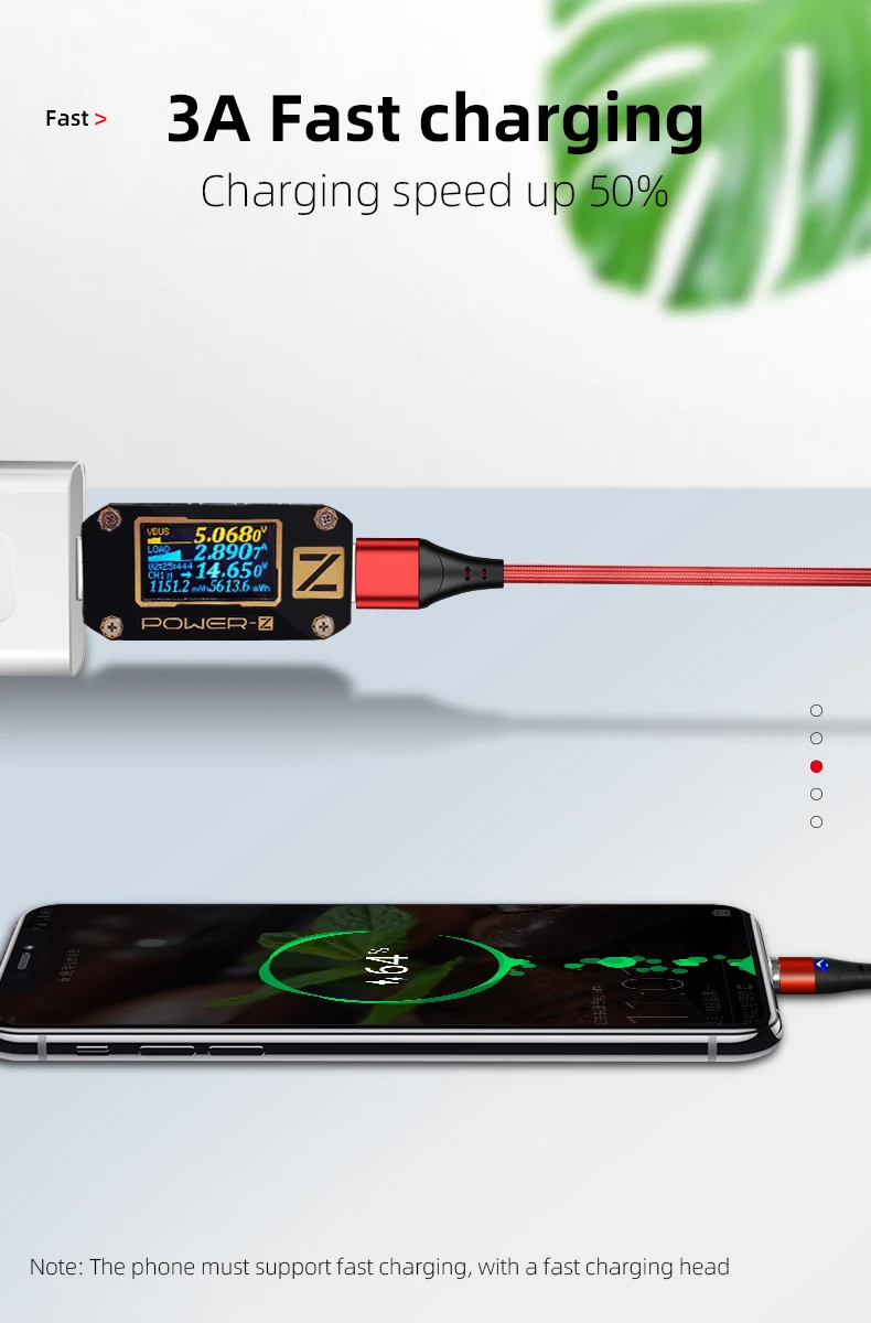 Магнитный кабель Micro USB type-C 3 А 1 м, быстрая зарядка, линия передачи данных, два в одном, универсальный для huawei P30 Xiaomi Mi8