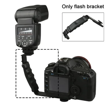 

L Shaped DSLR Accessory Holder Dual Hot Shoe Photo Support DV Camera Video Flash Bracket Camcorder Grip Heavy Duty