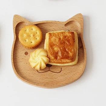 

Wooden Baby Food Dishes Plate Kids Feeding Eating Set Children Baby Services Tableware Bowl Topper Tray Assiette Enfant-Dropship