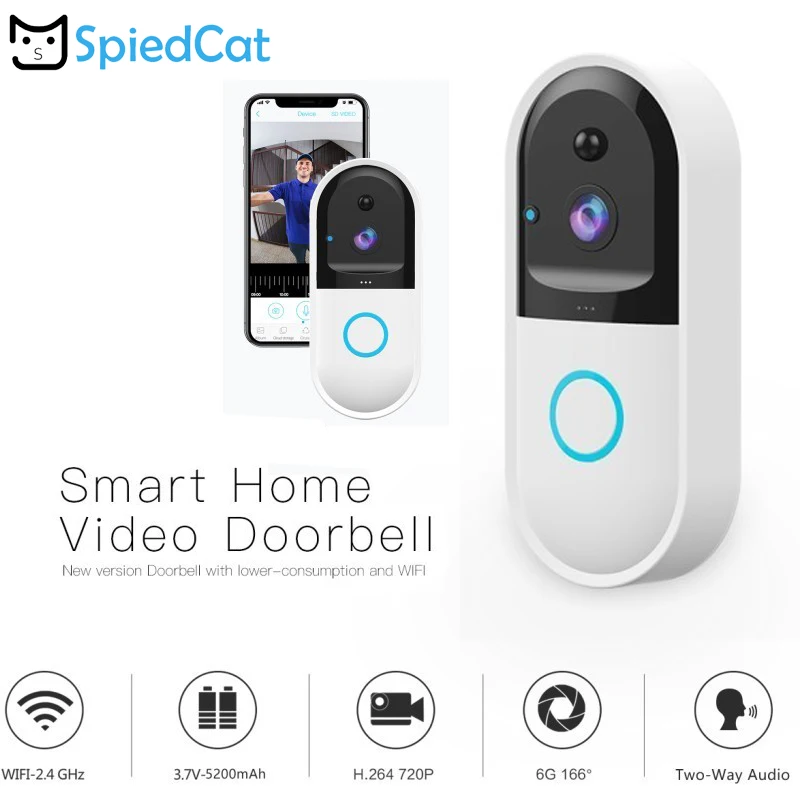 HD 720P Smart Wireless WIFI IP Security Video Door Bell Intercom Phone Doorbell Apartments FIR Alarm Home IR Night Vision Camera |