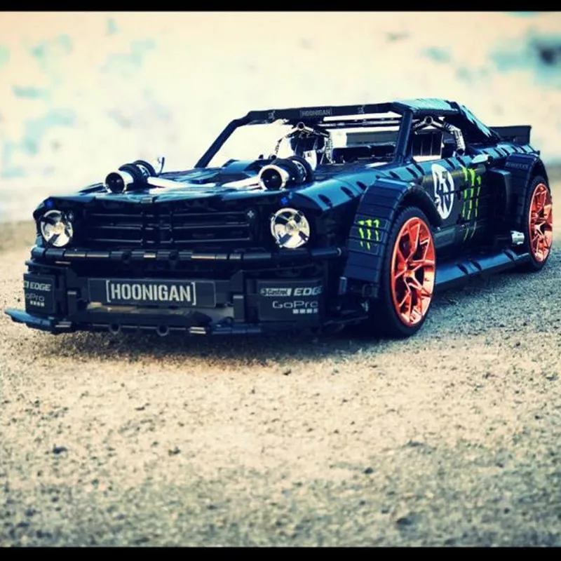 Новинка 1965 Ford Mustang Hoonicorn гоночное приспособление для автомобиля Technic MOC-22970 Совместимо с 20102 строительным блоком Кирпичи Детские игрушки подарок