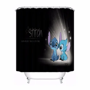 

Custom Lilo And Stitch Waterproof Shower Curtain Home Bath Bathroom s Hooks Polyester Fabric Multi Sizes#180421-Sina-06