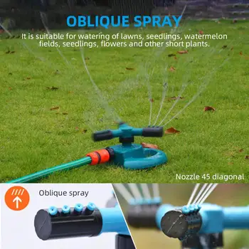 

ABS+PP Practical Water Sprinkler Flowers Plants Durable Irrigation System Lawn Sprinkler Tools Green/Blue Rotated 360° Trident