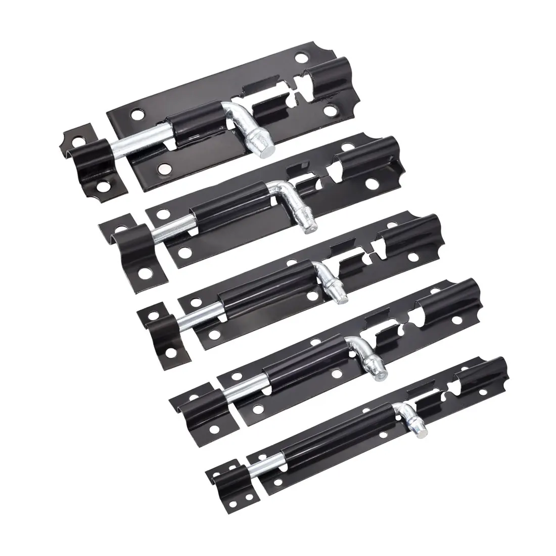 

uxcell Uxcell High Quality 1 Pcs Door Slide Latch Lock, 4-inch/5-inch/6-inch Iron Security Barrel Bolt in Black