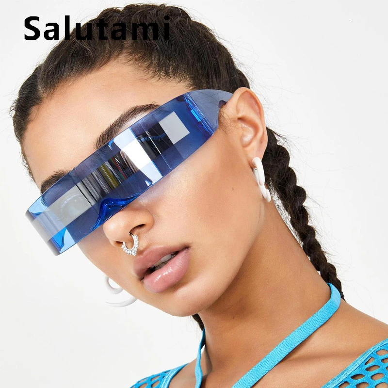 Двухцветные Серебристые зеркальные линзы солнцезащитные очки для женщин шикарные без оправы оголовье формы мужские солнцезащитные очки для вечеринки выпускного вечера солнцезащитные очки