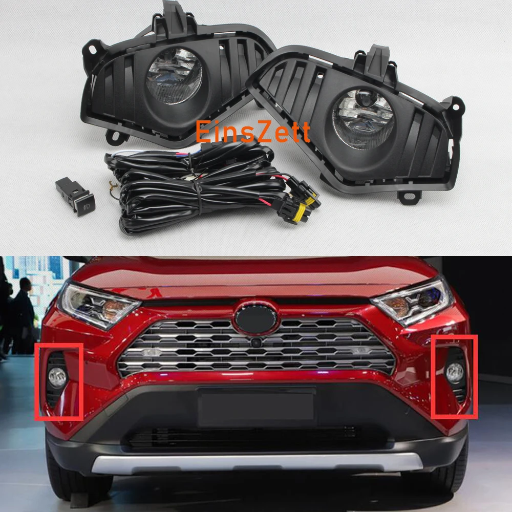 1 комплект Противотуманные фары Дневные Фары Светильник в сборе для Toyota RAV4 2018 2019