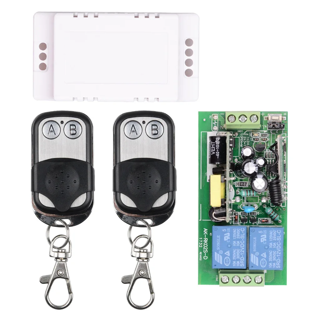 AC 110V 220V 10A Relay RF Wireless Remote Control Switch Lighting For LED Motor Lamp With 2pcs Transmitter | Обустройство дома