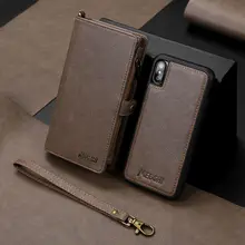 LAPOPNUT чехол с магнитным бумажником и отделениями для карт для IPhone 11 Pro Xs Max X Xr 7 8 Plus, ударопрочный кожаный съемный чехол с подставкой и откидной крышкой