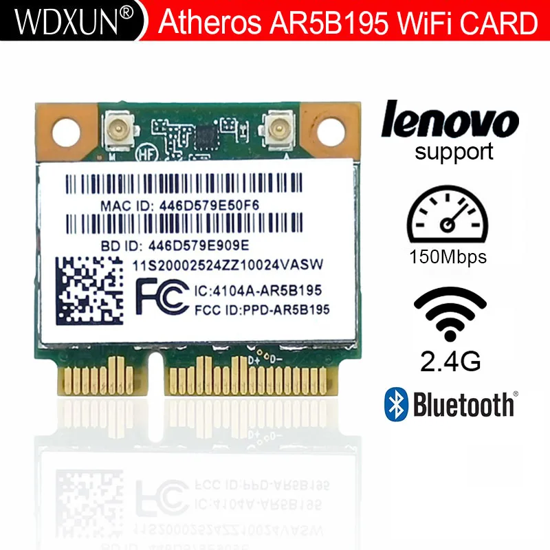 Network Card for Laptop Lenovo G480 G580 G780 Y480 Y580 Y570 AR5B195