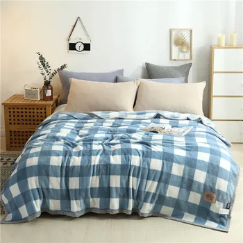 

Grid Winter Warm Bedding Bed Baby Blanket Sofa Fleece Cover Couch Bedspread Comforter Plaid