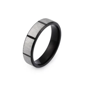 

New jewelry stainless steel black sand ring couple ring