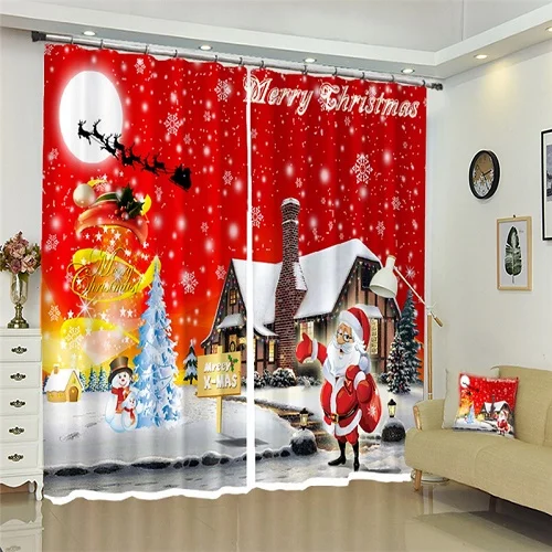 3D Curtain Пользовательские размеры рождественские шторы Роскошные гостиная детская спальня 3D украшения интерьера, шторы драпированные шторы Rideaux Cortina - Цвет: 3D Curtain