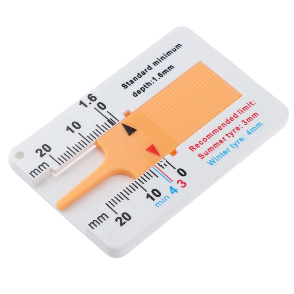 Car Motorcycle Tyre Tread Ruler Depth Gauge Meter Wheel Measuring Tool