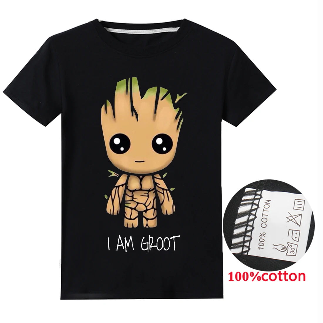 Groot/Детская футболка с принтом мстители модные летние повседневные топы для