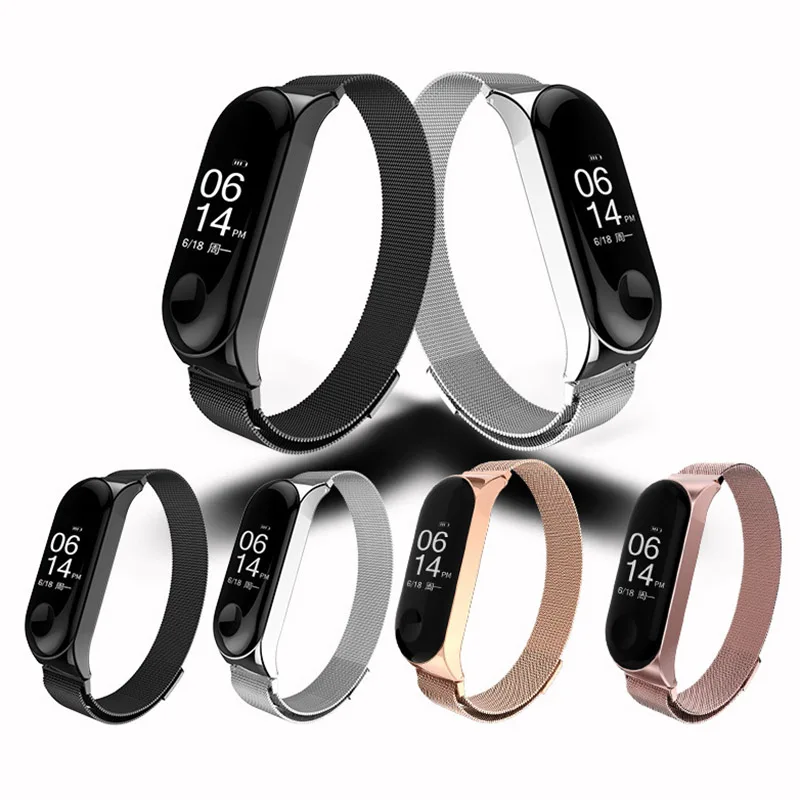 Mi Band 3 Strap Smart Accessories For Xiaomi Miband 3 Stainless Steel Bracelet Smart Wristband Replacement Of Mi Band 4 Strap