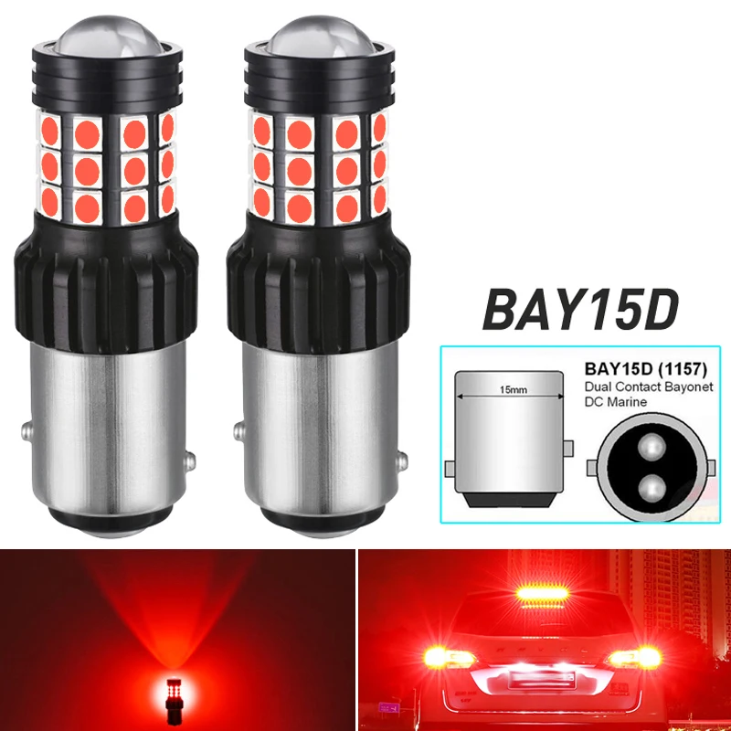 2 шт. 1157 светодиосветодиодный белый желтый Bay15d P21/5 Вт PY21W Canbus лампа дальнего света
