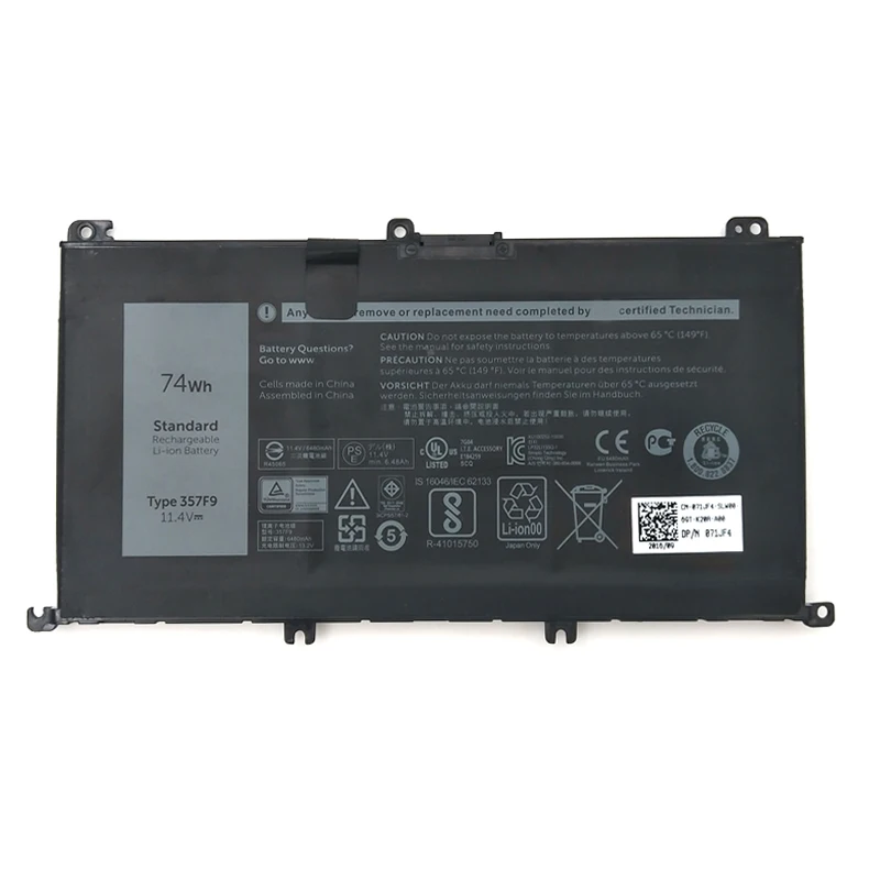 Аккумулятор 357F9 для Dell Inspiron 15- 7000 новый 7559 7557 7566 7567 5576 INS15PD-1548B 11 1 В 74WH | Компьютеры и
