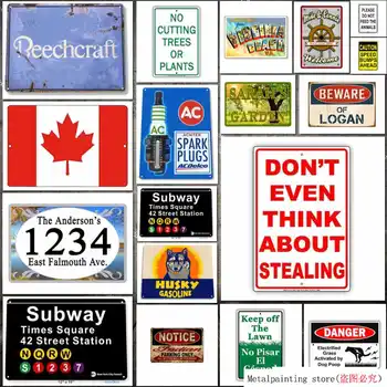 

Metal tin Sign TIN Sign Subway Times Square Street Metal New York Garage Metal Painting Tin Sign Wall Decor Board Retro