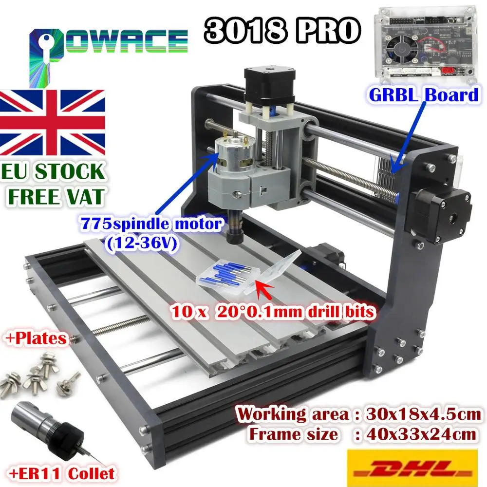 [ЕС бесплатная НДС] 3 Axis 3018 Pro USB DIY Мини ER11 шпинделя GRBL Управление PCB Лазерная