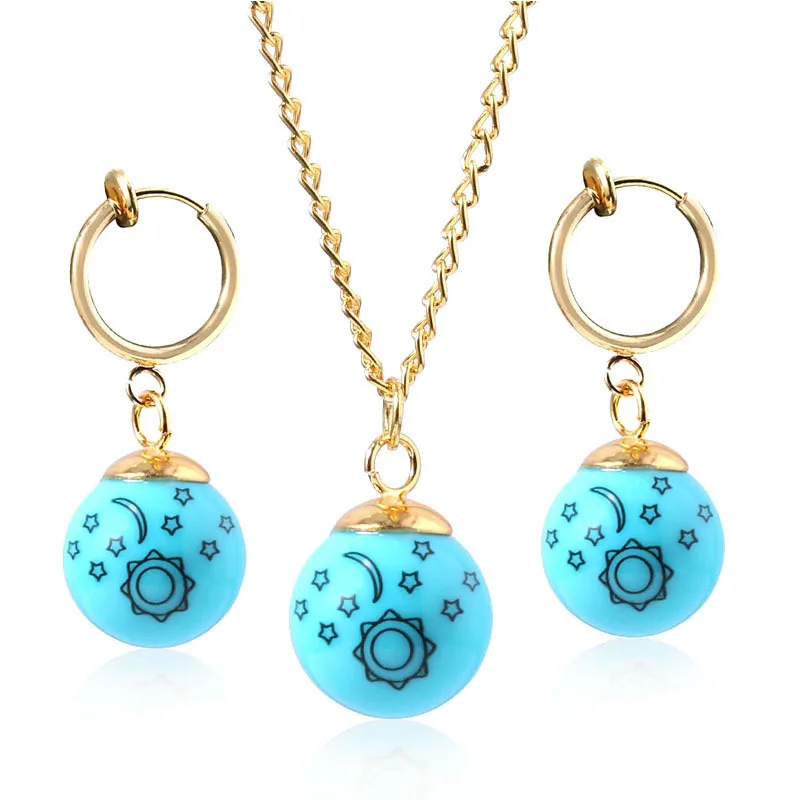 

The Seven Deadly Sins Elizabeth anime Same Type Earrings Pendant Cosplay Earrings Sun Stars Moon Earrings Necklace Pendant