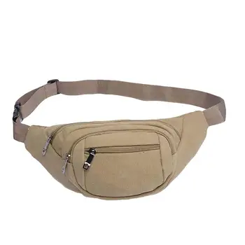 

Casual Bags Men Solid Color Zip Crossbody Shoulder Chest Waist Bag Canvas Fanny Pack