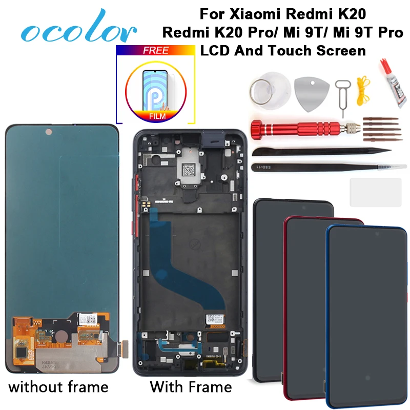 Ocolor AMOLED для Xiaomi Redmi K20 Pro ЖК дисплей и сенсорный экран с рамкой + пленка Инструменты