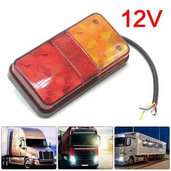 

2 Pcs 12V Waterproof Durable Car Truck LED Rear Tail Light Warning Lights Rear Stop Brake Indicator Truck Van Lamp Trailer Light