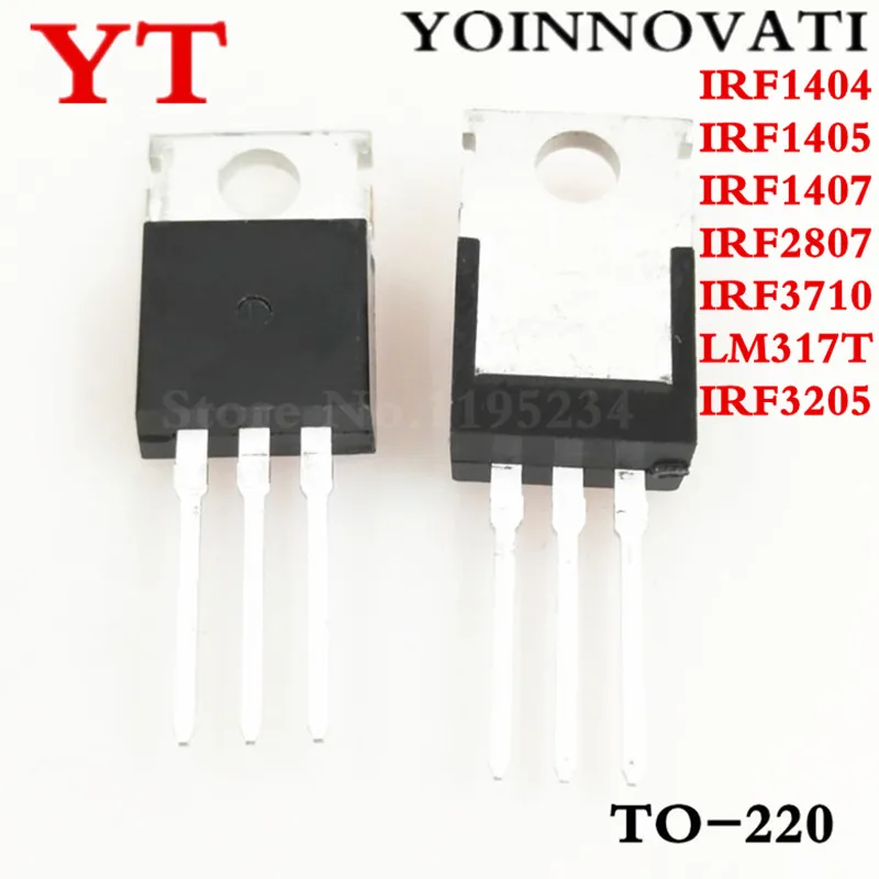 50 шт. IRF1404 IRF1405 IRF1407 IRF2807 IRF3710 LM317T IRF3205 транзистор TO 220 TO220 IRF1404PBF IRF1405PBF