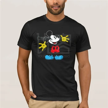 

fashion men Excited Mickey Mouse T shirt Fashion Printed men's Fashion Mens Short sleeve T Shirt