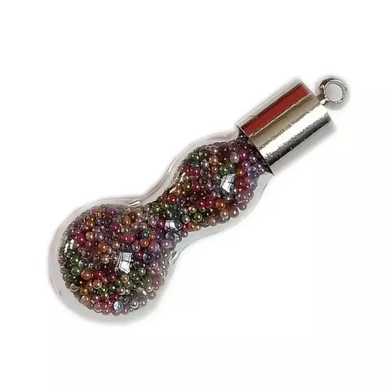 100 шт Смешанная форма стеклянный флакон кулон 5 мм металлический колпачок резиновая вилка мини Шарм рис, бутылочка миниатюрные Стеклянные Флаконы подвеска-пузирек набор