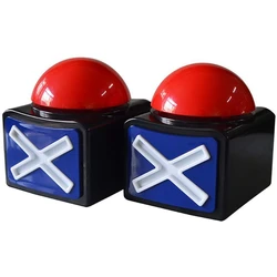 Buzzer de jeu avec lumière, 2 pièces, alarme sonore, bouton de jeu avec Trivia 